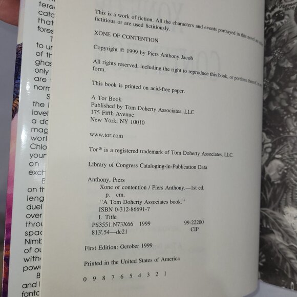 Piers Anthony Xanth Xone of Contention 1999 Vintage 1st Edition Hardcover Book - Picture 2 of 2